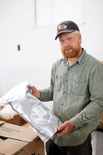 MIKE DEAL / WINNIPEG FREE PRESS
Benjamin Unrau, an organic farmer near McGregor who grows Red Fife wheat - the variety that was first used on the Prairies when settlers began farming in Manitoba in the late 1800s.
A bag of Benjamin's organic Red Fife wheat flour.
See Alan Small Farm-to-table feature
210604 - Friday, June 04, 2021.