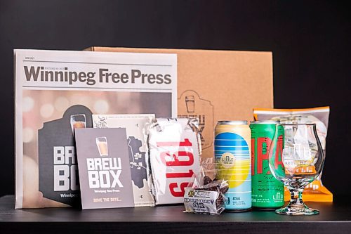 MIKAELA MACKENZIE / WINNIPEG FREE PRESS

The Winnipeg Free Press Brew Box, which includes local beer and goodies, in Winnipeg on Monday, June 7, 2021. For Erin Lebar.
Winnipeg Free Press 2021.