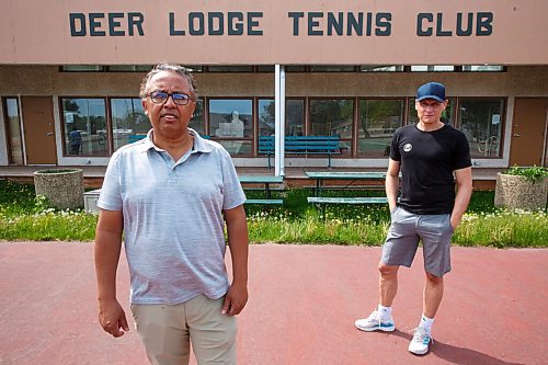 MIKE DEAL / WINNIPEG FREE PRESS
Mark Arndt (right), executive director, Tennis Manitoba and Mohamed Ismath (left), president of Tennis Manitoba at the Deer Lodge Tennis Facility on Ness Ave where Tennis Manitoba is in the process of signing a lease agreement to make it their home. The City of Winnipeg approved the lease, and the organization is excited to setup a new grass-roots facility, pay-to-play courts, and an opportunity for new tennis players to get into the game and learn more information about other clubs in the city. 
See Joseph Bernacki story
210608 - Tuesday, June 08, 2021.