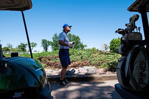 Daniel Crump / Winnipeg Free Press. Peter Mykytiuk gets ready to play a round of golf with a few friends at Kildonan Park golf course on Saturday afternoon. June 12, 2021.