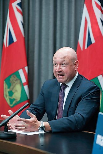 RUTH BONNEVILLE / WINNIPEG FREE PRESS

Local - Roussin 

Chief Provincial Public Health Officer. Dr. Brent Roussin, answers questions form the media during press conference at the Legislative Building Monday.  

June 14,, 2021

