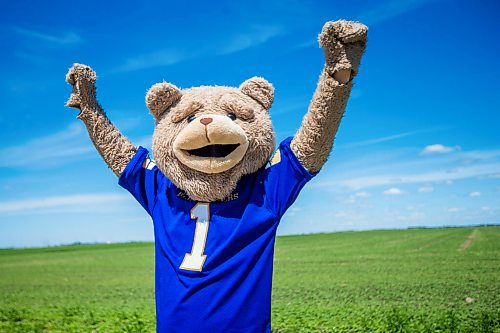 MIKAELA MACKENZIE / WINNIPEG FREE PRESS

Sean Schmatkow, aka Bomber Fan Ted, poses for a portrait in his fan gear at his home in Ste. Anne on Tuesday, June 15, 2021. For Taylor story.
Winnipeg Free Press 2021.