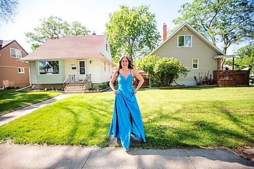 MIKAELA MACKENZIE / WINNIPEG FREE PRESS

Isabell Neves, who is graduating from Kelvin High School, poses for a portrait in her grad dress in Winnipeg on Wednesday, June 16, 2021. She set up the Instagram account @KelvinDresses2021 as a way to prevent people from showing up to grad in the same dress - now, it's a way for students to show off their finest since their grad dance isn't happening. For Jen Zoratti story.
Winnipeg Free Press 2021.