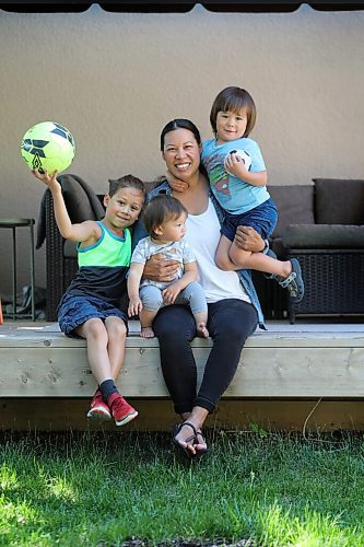 RUTH BONNEVILLE / WINNIPEG FREE PRESS

Column photo, Sabrina Carnevale - Pandemic Baby

Mom of 3, Amanda Ahing with her third child, Myleigh, (13 months - baby girl), she had last May 2020, along with her two sons, Nathaniel who is 7 (left) and Ashton who is 20 months, playing outside their home on Thursday. 

Description: My next column is about the challenges of having a baby during the pandemic - A recent Canadian study shows that mental health visits for individuals during postpartum were up 30% when compared to pre-pandemic.

Amanda Ahing is on maternity leave and the photo was taken while her husband Jason was working.  

Photo for Sabrina's column

June 17,, 2021

