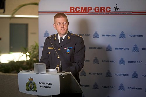 MIKE DEAL / WINNIPEG FREE PRESS
Superintendent Michael Koppang, Officer in Charge of Major Crime Services for Manitoba RCMP, during a news conference Friday morning at RCMP D Division Headquarters, 1091 Portage Ave., regarding the arrest of Eric Wildman just outside Belleville, Ont. by OPP officers. 
210618 - Friday, June 18, 2021.