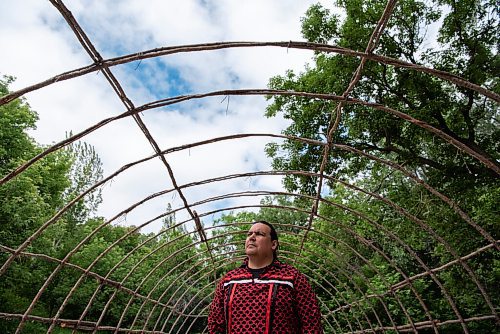 ALEX LUPUL / WINNIPEG FREE PRESS  

Niigaan Sinclair, Indigenous curator of The Forks National Historic Site, poses for a portrait at The Gathering Space on Monday, June 21, 2021. The Gathering Space is an intimate space suitable for small ceremonies, concerts and celebrations, located at Niizhoziibean (formerly South Point).