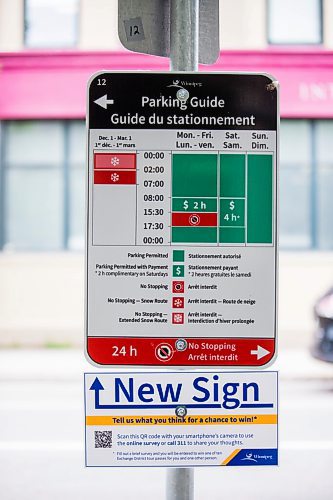 MIKAELA MACKENZIE / WINNIPEG FREE PRESS

New parking guide signs in the Exchange District in Winnipeg on Monday, June 21, 2021. For Joyanne story.
Winnipeg Free Press 2021.