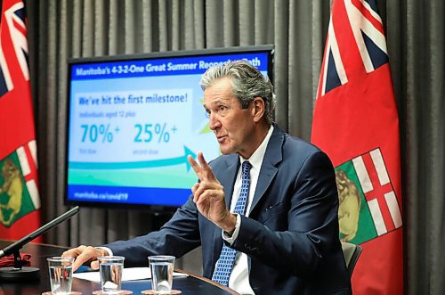 RUTH BONNEVILLE / WINNIPEG FREE PRESS

Local COVID update

Premier Brian Pallister speaks to the media during press conference with Dr. Brent Roussin, chief provincial public health officer, during COVID update at the Legislative Building Wednesday.


June 23,, 2021

