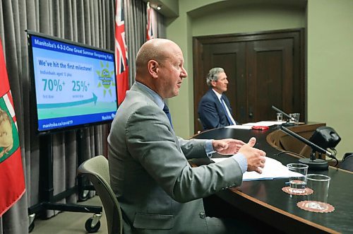 RUTH BONNEVILLE / WINNIPEG FREE PRESS

Local COVID update

Premier Brian Pallister and Dr. Brent Roussin, chief provincial public health officer, discuss their "Reopening Path" at COVID update at the Legislative Building Wednesday.


June 23,, 2021

