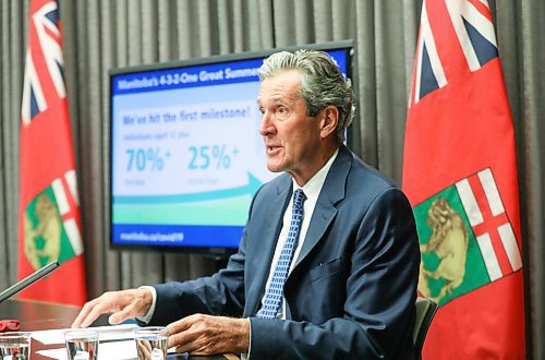 RUTH BONNEVILLE / WINNIPEG FREE PRESS

Local COVID update

Premier Brian Pallister and Dr. Brent Roussin, chief provincial public health officer, discuss their "Reopening Path" at COVID update at the Legislative Building Wednesday.


June 23,, 2021

