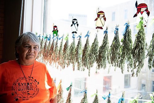 ALEX LUPUL / WINNIPEG FREE PRESS  

Martina Fisher, Cultural Support Provider at Wa-Say Healing Centre, poses for a portrait at the centre's Winnipeg office on Monday, June 28, 2021. Fisher was forced into Assiniboia Residential School in her teens.

Reporter: Cody Sellar