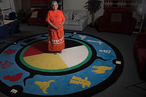 ALEX LUPUL / WINNIPEG FREE PRESS  

Martina Fisher, Cultural Support Provider at Wa-Say Healing Centre, poses for a portrait at the centre's Winnipeg office on Monday, June 28, 2021. Fisher was forced into Assiniboia Residential School in her teens.

Reporter: Cody Sellar