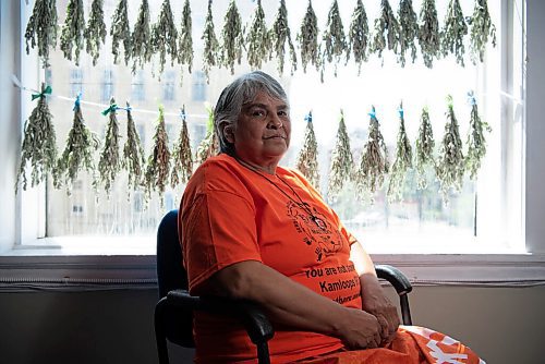 ALEX LUPUL / WINNIPEG FREE PRESS  

Martina Fisher, Cultural Support Provider at Wa-Say Healing Centre, poses for a portrait at the centre's Winnipeg office on Monday, June 28, 2021. Fisher was forced into Assiniboia Residential School in her teens.

Reporter: Cody Sellar