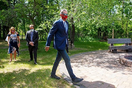 MIKE DEAL / WINNIPEG FREE PRESS
Premier Brian Pallister announced during a press conference, Tuesday morning, outside the Spirit Cottage at St. Amant Centre, 400 River Road, that his government is partnering with community-led organizations to increase COVID-19 vaccination uptake to help ensure that the province reaches its vaccination targets as quickly as possible.
210629 - Tuesday, June 29, 2021.