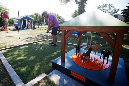 JOHN WOODS / WINNIPEG FREE PRESS
Brett and Karen Chestley, have rebuilt and are opening the the mini-putt course in Grand Marais Tuesday, June 29, 2021. The course was abandoned decades ago by its former owners.

Reporter: Martin