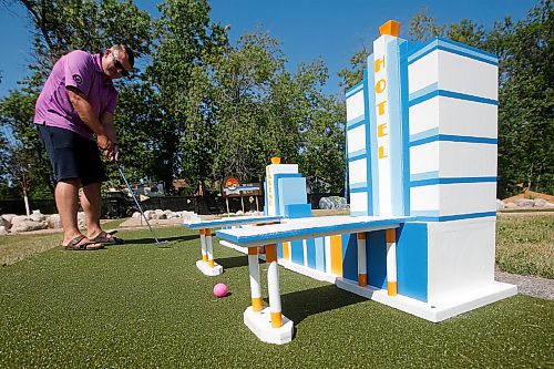 JOHN WOODS / WINNIPEG FREE PRESS
Brett and Karen Chestley, have rebuilt and are opening the the mini-putt course in Grand Marais Tuesday, June 29, 2021. The course was abandoned decades ago by its former owners.

Reporter: Martin