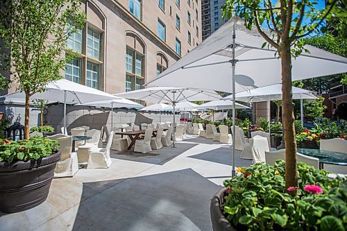 MIKAELA MACKENZIE / WINNIPEG FREE PRESS

The new Sunset Terrace and Bar today, a first-ever patio for the Fort Garry Hotel, on their opening day in Winnipeg on Wednesday, June 30, 2021. For JS story.
Winnipeg Free Press 2021.