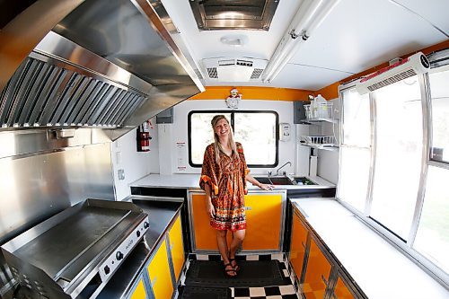 JOHN WOODS / WINNIPEG FREE PRESS
Erin Popoff, a former WestJet pilot laid off because of the pandemic, is photographed with her new food truck trailer, Poacht, outside her home in Winnipeg Wednesday, June 30, 2021. Popoff launched the pandemic pivot small business to make up for being let go by WestJet.

Reporter: Durrani