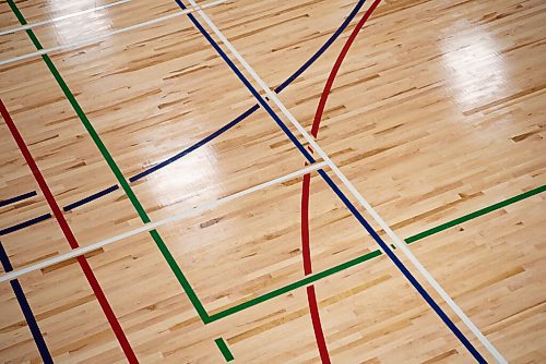 ALEX LUPUL / WINNIPEG FREE PRESS  

Lines painted on the multi-sport court at the Niverville Community Resource & Recreation Centre are photographed on Thursday, July 1, 2021.

Reporter: Mike Sawatzky