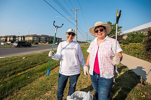 MIKAELA MACKENZIE / WINNIPEG FREE PRESS

Reisa Adelman (left) and Elaine Arsenault-Schultz pose for a portrait while cleaning the ditch up at Mcgillivray and Kenaston in Winnipeg on Friday, July 2, 2021. The two volunteer their time with Take Pride Winnipeg, picking up garbage throughout our city to help beautify the community. For Aaron Epp story.
Winnipeg Free Press 2021.