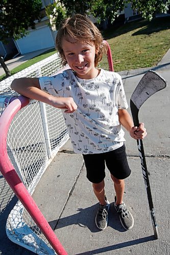 JOHN WOODS / WINNIPEG FREE PRESS
Ryden Leronowich, 10, a Grade 4 student is photographed outside his home in Winnipeg Monday, July 5, 2021. Leronowich contributed a piece of poetry about his love for hockey and missing the sport during COVID-19 to an anthology, Apart, Yet Together, which will be distributed by the Seven Oaks School Division.

Reporter: MacIntosh