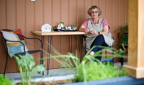 MIKE DEAL / WINNIPEG FREE PRESS
Artist, Neta Bourlas putting together some of the vignettes she has been making with succulents for hospitals in Winnipeg. She started a similar project when she lived in San Diego and has continued with it since moving back recently.
See Gillian Brown story
210706 - Tuesday, July 06, 2021.