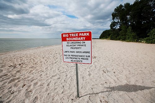 JOHN WOODS / WINNIPEG FREE PRESS
The Sandpiper Beach in Big Tree Park at St Laurent north of Winnipeg Tuesday, July 6, 2021. The RM is now charging non-residents to use the beach.

Reporter: ?