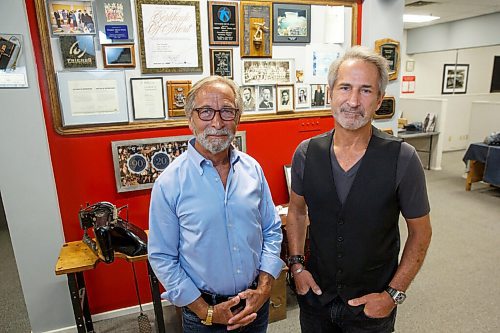 MIKE DEAL / WINNIPEG FREE PRESS
Brothers Bob (left) and Michael Silver who are celebrating the 100th anniversary of Western Glove Works and 30th anniversary of their Silver Jeans brand. 
See Martin Cash story
210707 - Wednesday, July 07, 2021.