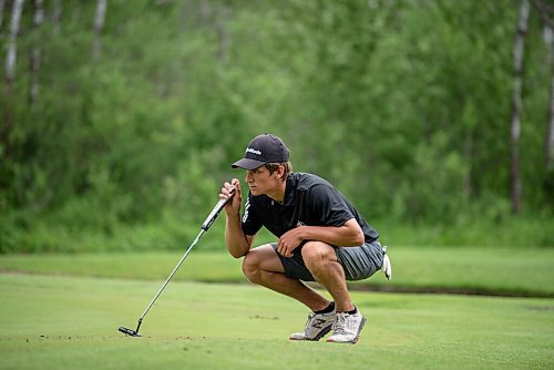 ALEX LUPUL / WINNIPEG FREE PRESS  

Braxton Kuntz surveys a green at the Golf Manitoba Junior Men's Championship at the Shilo Country Club in Shilo on Wednesday, July 7, 2021.

Reporter: Joseph Bernacki