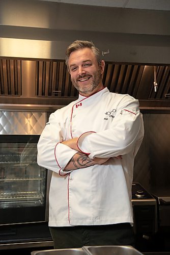 ALEX LUPUL / WINNIPEG FREE PRESS  

Chef Travis Mogens Petersen poses for a portrait at Russell-Hendrix in Winnipeg on Tuesday, July 6, 2021. Petersen has been travelling across the country, teaching other chefs how to cook with cannabis.

Reporter: Eva Wasney