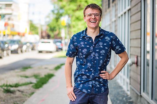 MIKAELA MACKENZIE / WINNIPEG FREE PRESS

Connor Wielgosz, author of two different plays at this years online Fringe fest (Fools Gold and Less Miserable), poses for a portrait in Winnipeg on Friday, July 9, 2021. For Randall King story.
Winnipeg Free Press 2021.