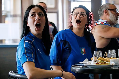 JOHN WOODS / WINNIPEG FREE PRESS
Italian fans react during the game against England in the Euro Cup at Bar Italia in Winnipeg Sunday, July 11, 2021. 

Reporter: Rutgers