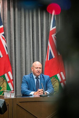 MIKAELA MACKENZIE / WINNIPEG FREE PRESS

Dr. Brent Roussin, chief provincial public health officer, gives his daily COVID-19 update at the Manitoba Legislative Building in Winnipeg on Monday, July 12, 2021. For --- story.
Winnipeg Free Press 2021.