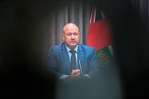 MIKAELA MACKENZIE / WINNIPEG FREE PRESS

Dr. Brent Roussin, chief provincial public health officer, gives his daily COVID-19 update at the Manitoba Legislative Building in Winnipeg on Monday, July 12, 2021. For --- story.
Winnipeg Free Press 2021.