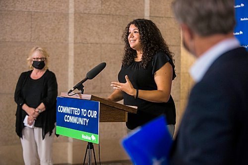 MIKAELA MACKENZIE / WINNIPEG FREE PRESS

Victims Assistance Community Grants Inc. board member Cydney Bergen speaks about new funding supports for victims of crime at an announcement at the Manitoba Legislative Building in Winnipeg on Tuesday, July 13, 2021. For Dylan Robertson story.
Winnipeg Free Press 2021.