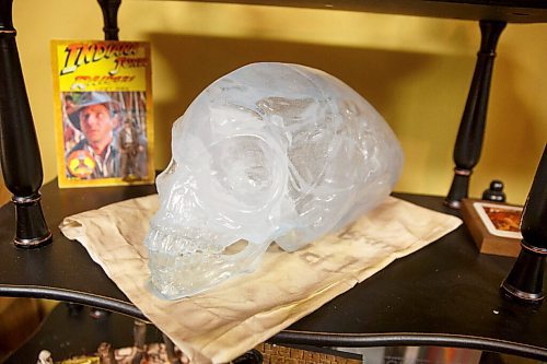 MIKE DEAL / WINNIPEG FREE PRESS
A 1:1 replica of the crystal scull which was in Indiana Jones and the Kingdom of the Crystal Skull.
Les David owner of the world's largest collection of Raiders of the Lost Ark and Indiana Jones memorabilia. Les is currently conducting an official count of his stuff, for entry into the Guinness Book of World Records.
Les and his wife moved to a farmstead about 15 years ago, expressly to have a place for his collection. It's kept in a self-contained, climate-controlled room built inside his barn.
210708 - Thursday, July 08, 2021.