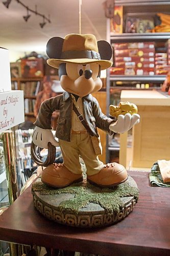 MIKE DEAL / WINNIPEG FREE PRESS
A mickey mouse statue dressed as Indiana Jones.
Les David owner of the world's largest collection of Raiders of the Lost Ark and Indiana Jones memorabilia. Les is currently conducting an official count of his stuff, for entry into the Guinness Book of World Records.
Les and his wife moved to a farmstead about 15 years ago, expressly to have a place for his collection. It's kept in a self-contained, climate-controlled room built inside his barn.
210708 - Thursday, July 08, 2021.