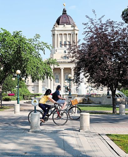 RUTH BONNEVILLE / WINNIPEG FREE PRESS

49.8  Legislative Grounds 

Cyclists ride along Assiniboine Avenue next to the Legislative Grounds Wednesday morning. 

Story on how the Legislative Grounds are a gathering place for our community for many different  occasions.  

See Reporter: Ben Waldman 


July 14, 2021