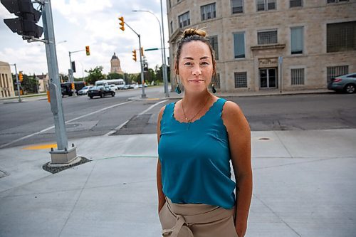 MIKE DEAL / WINNIPEG FREE PRESS
Jaimie Isaac, WAG Curator of Indigenous and Contemporary Art is one of several local Indigenous artists/authors sharing their thoughts on what should replace the toppled statue of Queen Victoria on the grounds of the Legislative building.
210714 - Wednesday, July 14, 2021.