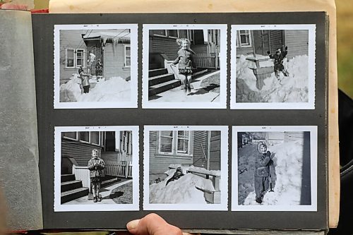 RUTH BONNEVILLE / WINNIPEG FREE PRESS

ENT - found family photos

Photo of inside Ingeborg Boyens's  family album with  Ingeborg playing in the snow.

Ingeborg Boyens and Laurie Lam and the photo album. For Arts.

The two have since become friends and have written about their experience in a piece that will be co-authored by them both. Since the two are around the same age they shared stories of growing up by comparing photos in their family albums. (Ingeborg Boyens feeding her cat and Laurie Lam holding a favourite book she loved, both loved playing in the snow). 

 Likely run late this week, or early next week.

July 20, 2021
