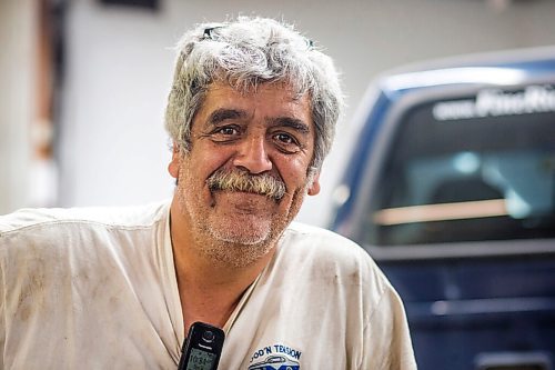 MIKAELA MACKENZIE / WINNIPEG FREE PRESS

Denis Gobeil, owner of Good'n Tension Auto Body in St. Adolphe, poses for a portrait in the garage on Wednesday, July 21, 2021. For Cody story.
Winnipeg Free Press 2021.