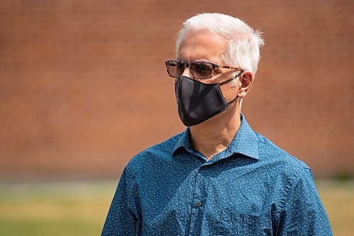 ALEX LUPUL / WINNIPEG FREE PRESS  

NDP Education Critic Nello Altomare speaks during a press conference outside of Churchill High School in Winnipeg on Thursday, July 22, 2021.