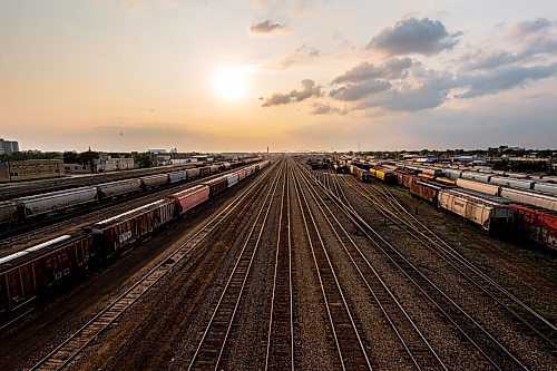 MIKE SUDOMA / Winnipeg Free Press
The sunsets over the Canadian Pacific rail yards as seen from Slaw Rebchuk Bridge Thursday evening
July 22, 2021