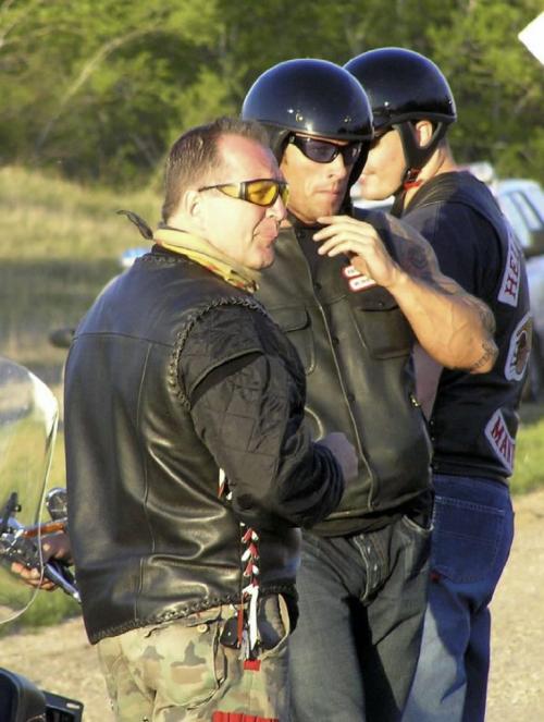 l-r lebras, wolf, grant Surveillance pix of Hells Angels, including Lebras, plus the drug and cash seizures, and the biker gear seized by cops. Mike McIntyre story. winnipeg free press
