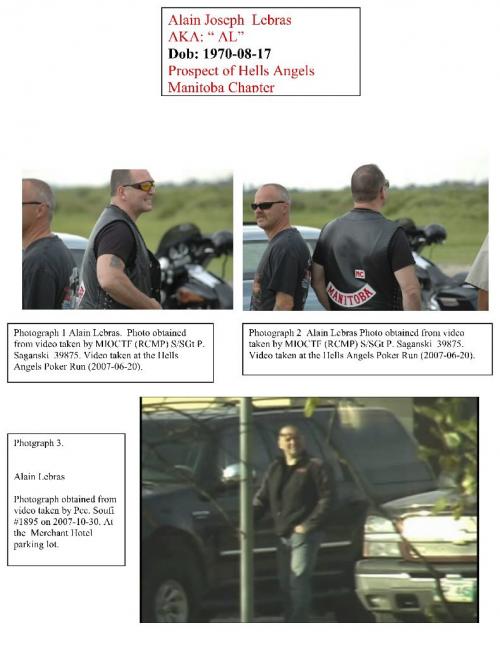 Surveillance pix of Hells Angels, including Lebras, plus the drug and cash seizures, and the biker gear seized by cops. Mike McIntyre story. winnipeg free press