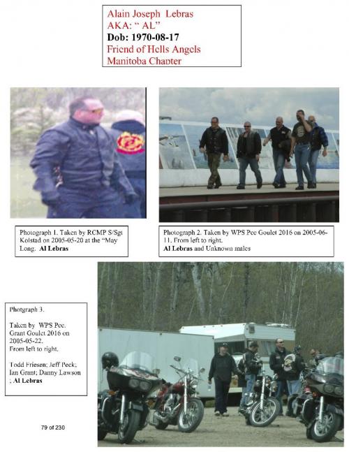 Surveillance pix of Hells Angels, including Lebras, plus the drug and cash seizures, and the biker gear seized by cops. Mike McIntyre story. winnipeg free press
