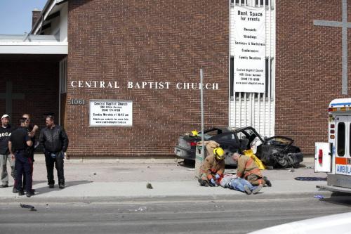 BORIS.MINKEVICH@FREEPRESS.MB.CA  100411 BORIS MINKEVICH / WINNIPEG FREE PRESS MVC at the corner of Erin and Ellice sent many people to hospital.