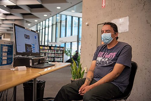 ALEX LUPUL / WINNIPEG FREE PRESS  

Travis Flitt is photographed at the Millennium Library in Winnipeg on Monday, July 26, 2021.

Reporter: Cody Sellar