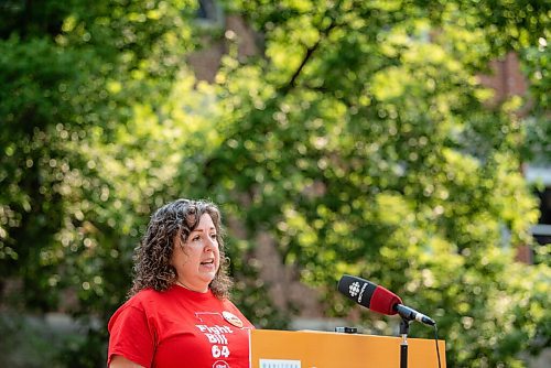 ALEX LUPUL / WINNIPEG FREE PRESS  

Nicole Lafreniere, a music teacher, speaks outside of Riverview School in Winnipeg on Tuesday, July, 27, 2021.

Reporter: Carol Sanders