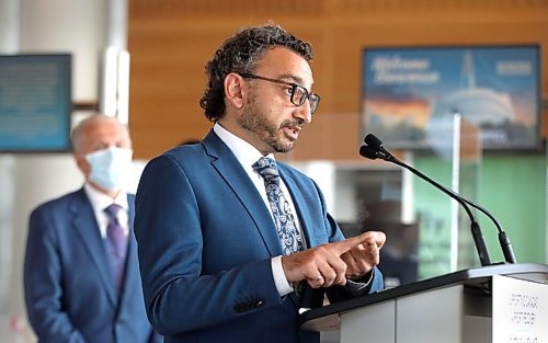 RUTH BONNEVILLE / WINNIPEG FREE PRESS

local - airport funding

The Minister of Transport, Omar Alghabra, makes funding announcement  in support of airport recovery at the Winnipeg James Armstrong Richardson International Airport, Tuesday.  

He was joined by Barry Rempel, President and Chief Executive Officer, Winnipeg Airports Authority (rear, left) along with theMinister of Northern Affairs,  Dan Vandal, and Terry Duguid, Parliamentary Secretary to the Minister of Economic Development. (Not in this photo)


July 27, 2021
